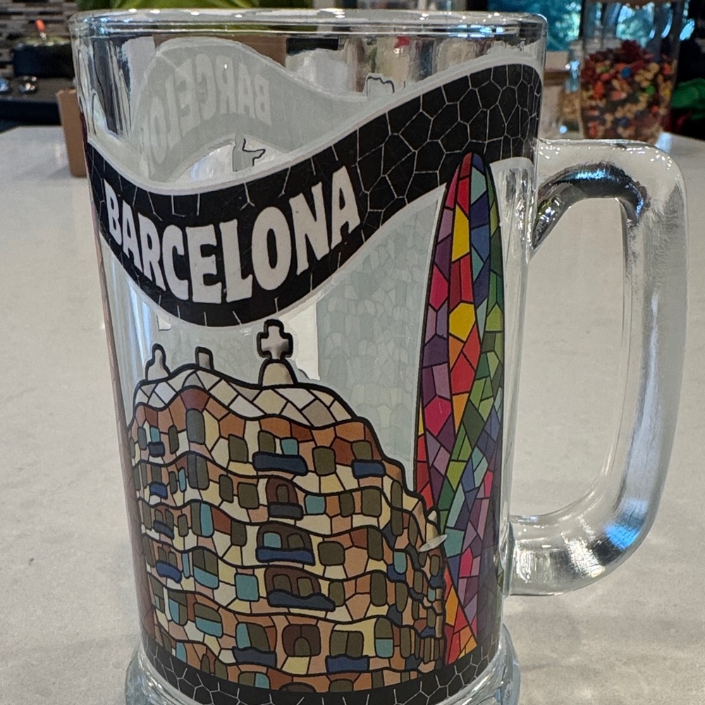 Barcelona Mosaic Glass Beer Mug